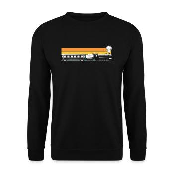 Drôle de Train amant Trains Locomotive cadeau - Sweat-shirt Unisexe - noir - Devant - Alina (178cm) & Michal (187cm)