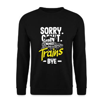 Drôle de Train amant Trains Locomotive cadeau - Sweat-shirt Unisexe - noir - Devant - Alina (178cm) & Michal (187cm)