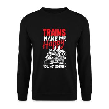 Drôle de Train amant Trains Locomotive cadeau - Sweat-shirt Unisexe - noir - Devant - Alina (178cm) & Michal (187cm)