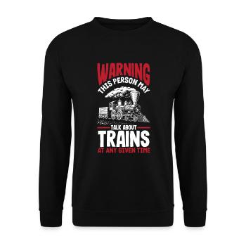 Drôle de Train amant Trains Locomotive cadeau - Sweat-shirt Unisexe - noir - Devant - Alina (178cm) & Michal (187cm)