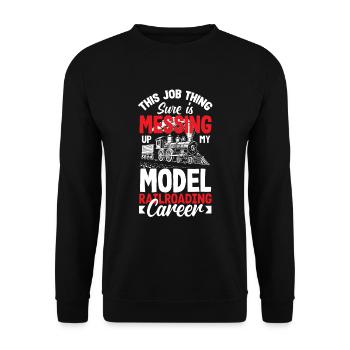 Drôle de Train amant Trains Locomotive cadeau - Sweat-shirt Unisexe - noir - Devant - Alina (178cm) & Michal (187cm)