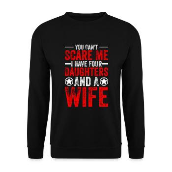 Tu ne peux pas me faire peur, j’en ai quatre - Sweat-shirt Unisexe - noir - Devant - Alina (178cm) & Michal (187cm)