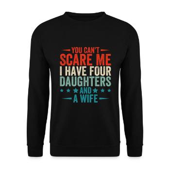 Tu ne peux pas me faire peur, j’en ai quatre - Sweat-shirt Unisexe - noir - Devant - Alina (178cm) & Michal (187cm)