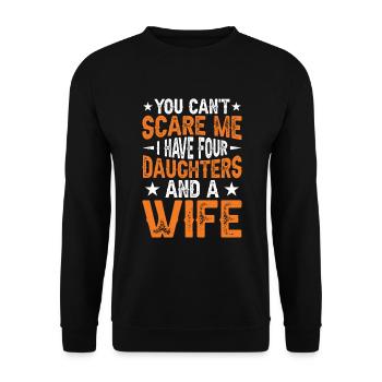 Tu ne peux pas me faire peur, j’en ai quatre - Sweat-shirt Unisexe - noir - Devant - Alina (178cm) & Michal (187cm)