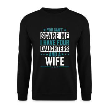 Tu ne peux pas me faire peur, j’en ai quatre - Sweat-shirt Unisexe - noir - Devant - Alina (178cm) & Michal (187cm)