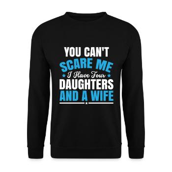 Tu ne peux pas me faire peur, j’en ai quatre - Sweat-shirt Unisexe - noir - Devant - Alina (178cm) & Michal (187cm)