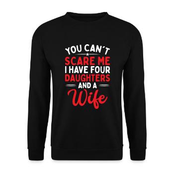 Tu ne peux pas me faire peur, j’en ai quatre - Sweat-shirt Unisexe - noir - Devant - Alina (178cm) & Michal (187cm)