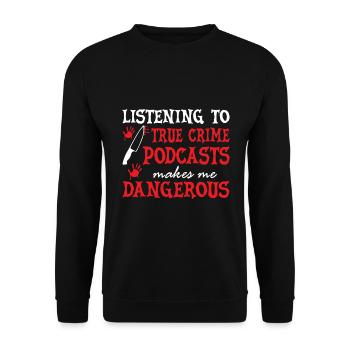 True Crime Podcast Detective Serial Killer Tv-show - Unisex Pullover - Schwarz - Vorne - Alina (178cm) & Michal (187cm)