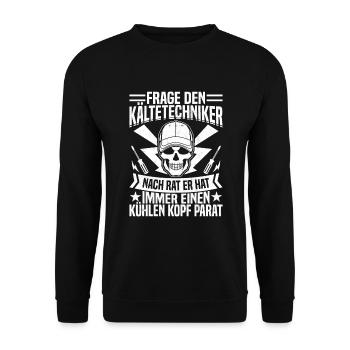 Mécatronicien pour les outils de réfrigération - Sweat-shirt Unisexe - noir - Devant - Alina (178cm) & Michal (187cm)