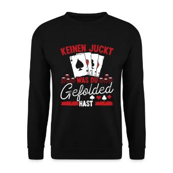 Joueur de poker Poker Table Poker Case Ensemble de jetons - Sweat-shirt Unisexe - noir - Devant - Alina (178cm) & Michal (187cm)