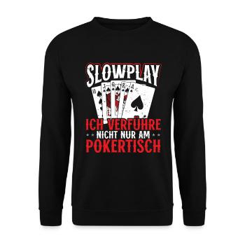 Table de poker Joueurs de poker Jetons Valises Cartes de poker - Sweat-shirt Unisexe - noir - Devant - Alina (178cm) & Michal (187cm)