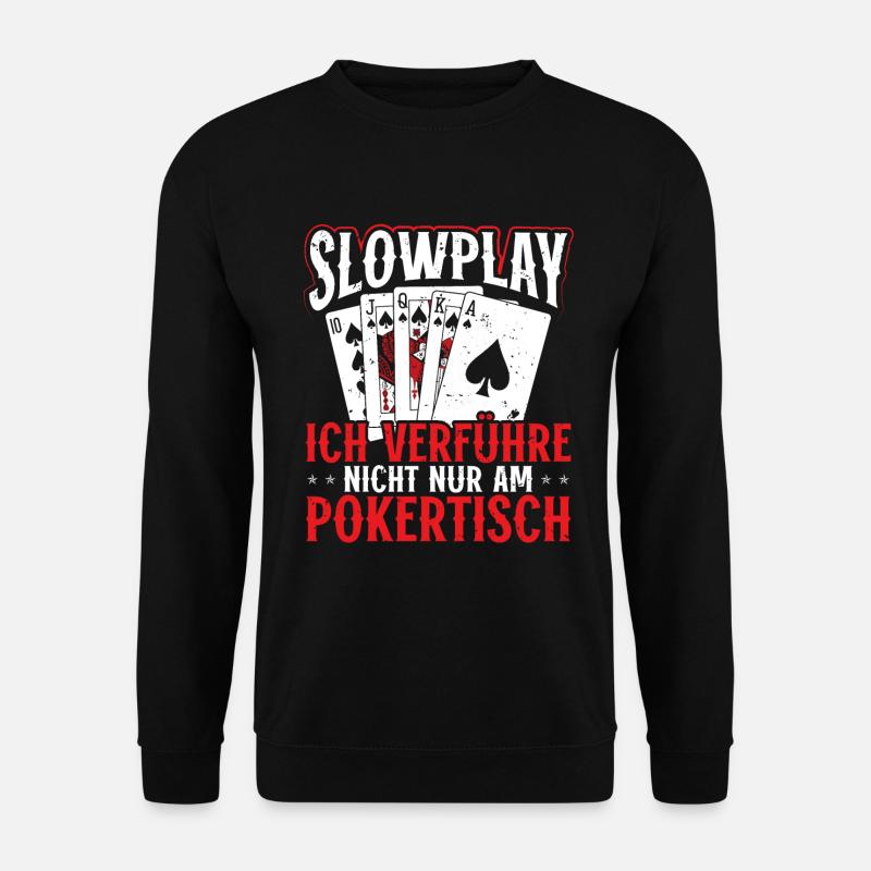 Pokertisch Pokerspieler Chips Koffer Pokerkarten - Unisex Pullover - Schwarz