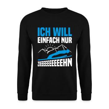 Saut à ski, Sports d’hiver, saut à ski, chance, vol à ski - Sweat-shirt Unisexe - noir - Devant - Alina (178cm) & Michal (187cm)