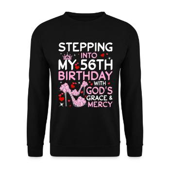 High Heels Kick In My 56th Birthday - Unisex Sweatshirt - black - Front - Alina (178cm) & Michal (187cm)