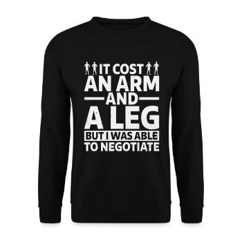 Amputation Lost Leg - Unisex Sweatshirt - black - Front - Alina (178cm) & Michal (187cm)