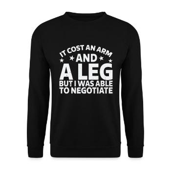 Amputation Lost Leg - Unisex Sweatshirt - black - Front - Alina (178cm) & Michal (187cm)