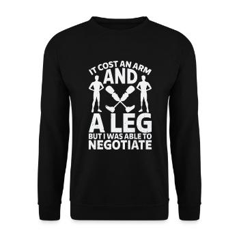 Amputation Lost Leg - Unisex Sweatshirt - black - Front - Alina (178cm) & Michal (187cm)