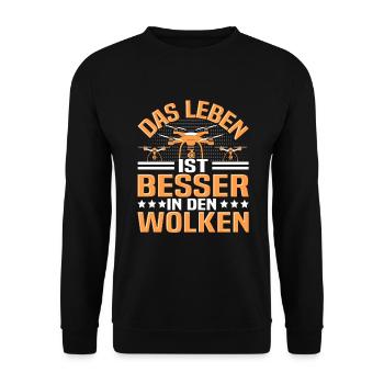 Drone with camera for drone flying for - Unisex Sweatshirt - black - Front - Alina (178cm) & Michal (187cm)