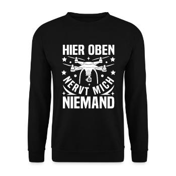 Drone License for Drone Flying FPV - Unisex Sweatshirt - black - Front - Alina (178cm) & Michal (187cm)