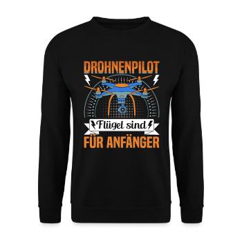 Drohnen Führerschein für Drohnenpiloten - Unisex Pullover - Schwarz - Vorne - Alina (178cm) & Michal (187cm)