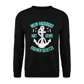 Propriétaire de péniche Permis bateau Permis de conduire pour - Sweat-shirt Unisexe - noir - Devant - Alina (178cm) & Michal (187cm)