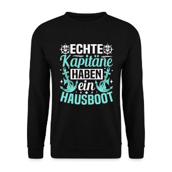 Permis de bateau de capitaine de péniche pour l’équipage de péniche - Sweat-shirt Unisexe - noir - Devant - Alina (178cm) & Michal (187cm)