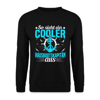 Houseboat driving licence for houseboat owners - Unisex Sweatshirt - black - Front - Alina (178cm) & Michal (187cm)