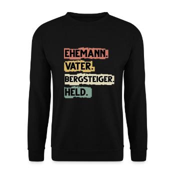 Mountaineering Saying Funny Hiking Saying - Unisex Sweatshirt - black - Front - Alina (178cm) & Michal (187cm)