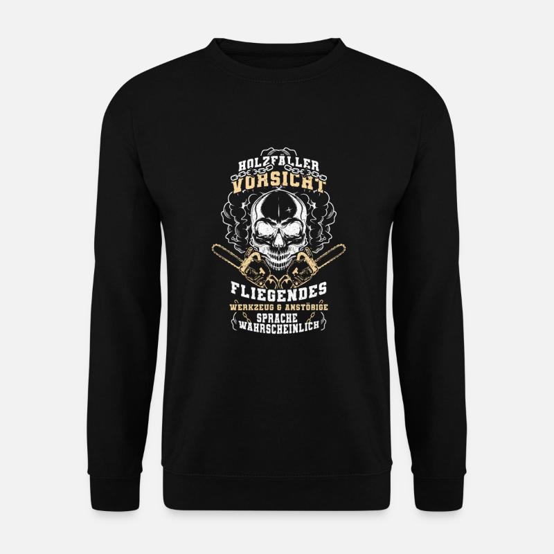 Bûcheron avec tronçonneuse/tronçonneuse Travailleur forestier - Sweat-shirt Unisexe - noir