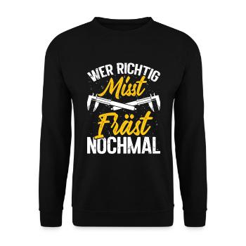 Cutting machine operator profession Master machinist CNC - Unisex Sweatshirt - black - Front - Alina (178cm) & Michal (187cm)