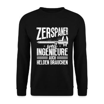 Machinist Apprenticeship Profession Cutting Machine Operator - Unisex Sweatshirt - black - Front - Alina (178cm) & Michal (187cm)
