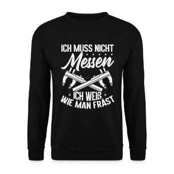 Machinists Accessories Work Job Cutting Machine Operator - Unisex Sweatshirt - black - Front - Alina (178cm) & Michal (187cm)