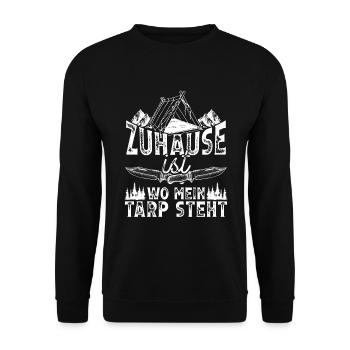 Survival Camping Bushcraft Knife Burshcrafting - Unisex Sweatshirt - black - Front - Alina (178cm) & Michal (187cm)