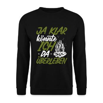 Bushcraft Suvival Équipement Couteau Bushcrafting - Sweat-shirt Unisexe - noir - Devant - Alina (178cm) & Michal (187cm)
