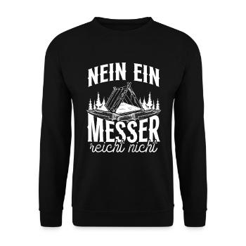 Bushcrafter Survival Knife Outfit Bushcrafting - Unisex Sweatshirt - black - Front - Alina (178cm) & Michal (187cm)