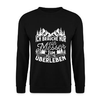 Bushcraft Outdoor Camping Outfit Survival - Unisex Sweatshirt - black - Front - Alina (178cm) & Michal (187cm)