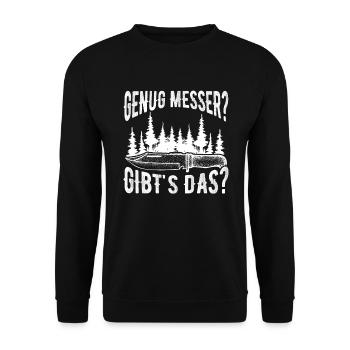 Bushcrafting Camping Bushcraft Knife Bushcrafter - Unisex Sweatshirt - black - Front - Alina (178cm) & Michal (187cm)