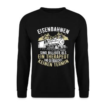 Esenbahner modélisme ferroviaire passionné de modélisme en fer - Sweat-shirt Unisexe - noir - Devant - Alina (178cm) & Michal (187cm)