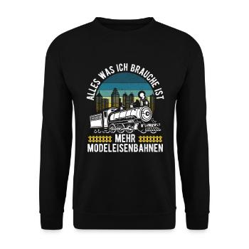 Model Railway Figures Model Railway Lovers - Unisex Sweatshirt - black - Front - Alina (178cm) & Michal (187cm)