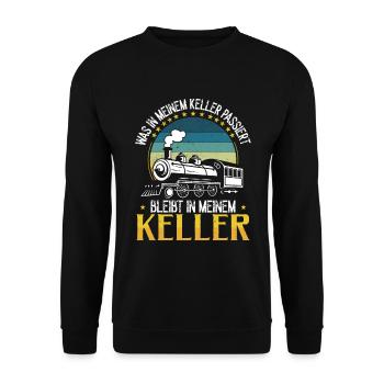 Railway Model Railway Enthusiast Model Railroader - Unisex Sweatshirt - black - Front - Alina (178cm) & Michal (187cm)