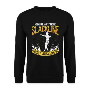Slackliner Indoor Slacklining Slackline Set - Unisex Pullover - Schwarz - Vorne - Alina (178cm) & Michal (187cm)