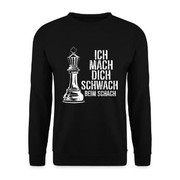 Schachmeister Taktik Brettspiel Schachfiguren - Unisex Pullover - Schwarz - Vorne - Alina (178cm) & Michal (187cm)