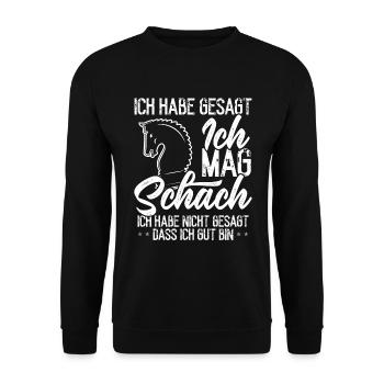 Chess Player Strategy Board Player Chess Pieces - Unisex Sweatshirt - black - Front - Alina (178cm) & Michal (187cm)