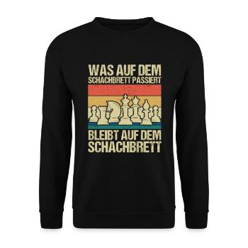 Checkmate Board Game Chess Pieces Chess Game - Unisex Sweatshirt - black - Front - Alina (178cm) & Michal (187cm)