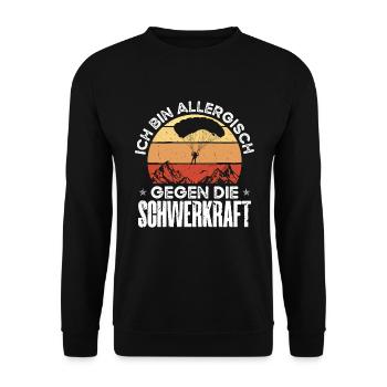 Skydiving Pilot Goggles Parachutist - Unisex Sweatshirt - black - Front - Alina (178cm) & Michal (187cm)