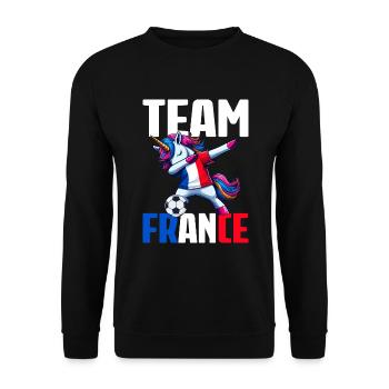 Cadeau Supporter football foot France - Sweat-shirt Unisexe - noir - Devant - Alina (178cm) & Michal (187cm)