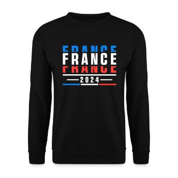 Supporter france cadeau sports - Sweat-shirt Unisexe - noir - Devant - Alina (178cm) & Michal (187cm)