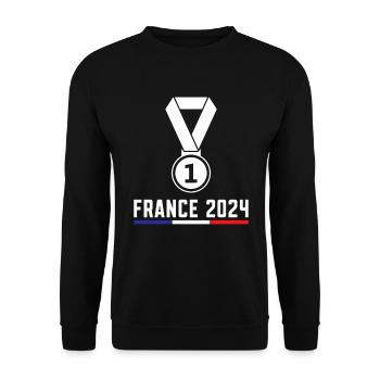 j'peux pas j'ai jeux tour eiffel France - Sweat-shirt Unisexe - noir - Devant - Alina (178cm) & Michal (187cm)