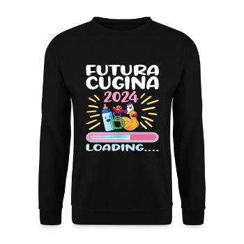 Become a cousin in 2024 - Unisex Sweatshirt - black - Front - Alina (178cm) & Michal (187cm)