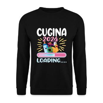 Become a cousin in 2024 - Unisex Sweatshirt - black - Front - Alina (178cm) & Michal (187cm)